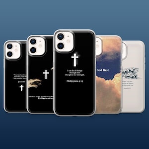 Christian Phone Case Scripture Bible Verse Cover for iPhone 16Pro, 15, 14, 13, 12, Samsung S25, S24, S23, S22, A16, A55, A25, Pixel 9Pro, 8