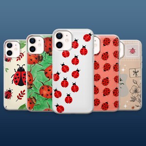 Ladybug Phone Case Red Insect Cute Bug Cover for iPhone 16Pro, 15, 14, 13, 12, Samsung S25, S24, S23, S22, A16, A55, A25, Pixel 9Pro, 8