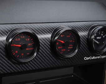 BMW E46 Triple Gauge Pod 52 mm - Befestigung in der Mitte der Lüftungsschlitze, 1997–2006, Schwarz