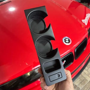 BMW E36 Cup Holder | Dual Cup Holder Center Console Insert with Button Slot and Storage Tray | OEM+ Interior Upgrade for BMW E36
