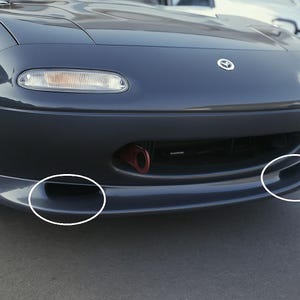Mazda MX-5 Miata brake duct inlets | Garage Vary front lip aero duct | MX5 track cooling upgrade | Miata front lip mod for heat management