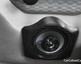 Caja acústica para puerta trasera de sedán W124: Kit de mejora de audio de 10 cm, color negro