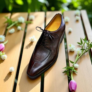Bespoke New Classic, Hand Made Men&#39;s Stylish Brown Grain Leather Lace Up Men&#39;s Formal Oxford Brogue Party Wear Dress Wedding Derby Shoes