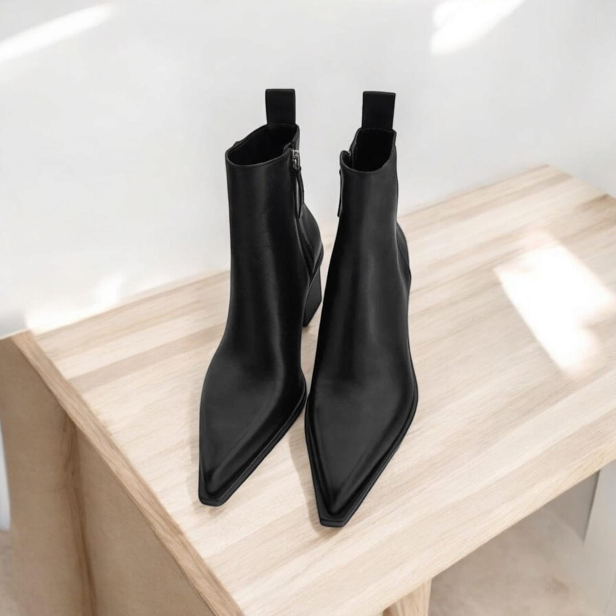 Custom Pointed Toe Leather Boots - Etsy