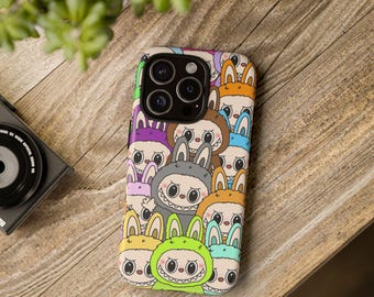 Kawaii Monster telefoonhoesje Bubu iPhone 16 15 14 13 12 11 Pro max, Plus, Samsung Galaxy S24 S23 S22 S20, Pixel
