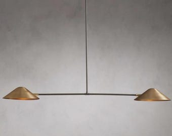 1950s Mid Century Modern Brass Wall Sconce - Two Shade Italian Style