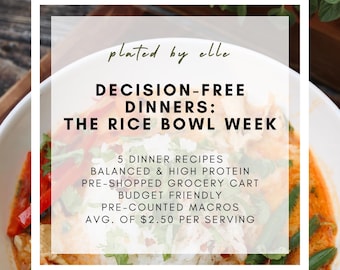 Cenas fáciles: Una semana de recetas fáciles de tazones de arroz - Plan de comidas económico de cenas fáciles