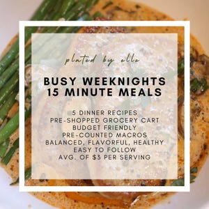 Busy Weeknights 15 Minute Meals - Easy Dinners Budget Meal Plan