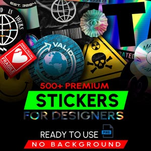 Design Pack 500 Premium Stickers For Designers + 400 Exclusive Textures + 600 Premium Efects