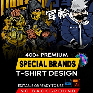 Plus de 400 modèles de t-shirts de marques spéciales + 800 modèles de t-shirts surdimensionnés en prime + 450 maquettes premium en prime