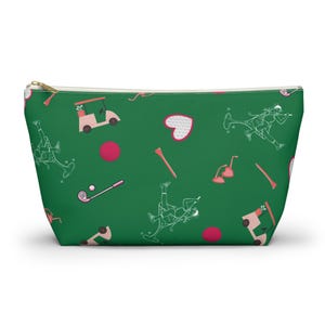 Golf Themed Accessory Pouch, Cute Golf Bag Organizer, Gift for Golf Lovers