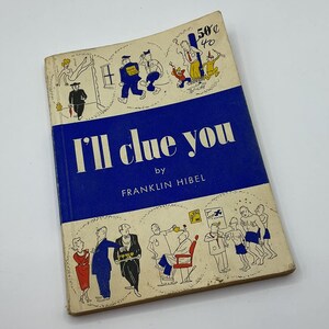 Libro vintage de los años 40 en rústica con cuentos tontos y dibujos animados *Te daré una pista* ¡95 páginas! ¡Se vende en el estado en que se encuentra!