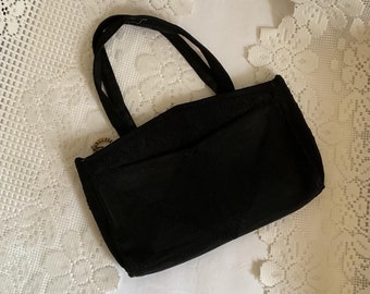 Vintage 1940's Handbag Purse *Genuine Corde'* Bag Dark Black Double Handles Has Condition Issues Sold As Is!!