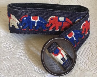 Vintage 1990s Silver Tone Metal Elephant Chain Link Belt  display picture 2