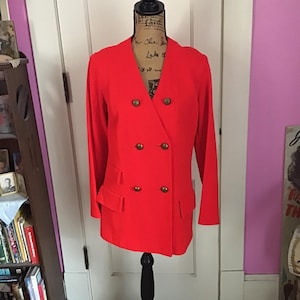Vintage 1970er Jacke Deadstock mit Original Tag Polyester Orange-Rote Farbe * Fire Islander * Marke Small Petite Size
