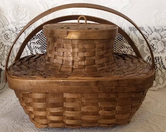 Vintage 1930s 1940s Handbag Purse Basket Sewing Knitting Crochet Wood Tote FOMERZ Made In Spain Unique Unusual