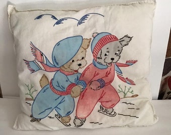 Vintage World War 2 1940s US Army Air Forces Souvenir Pillow Case