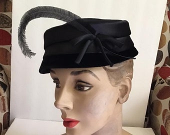 Vintage 50s Neusteters Denver Black Velvet Slouch Hat - Etsy display picture 3