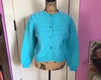 vintage années 1960 Sweater Cardigan Hand Knit Button Down No Label Homemade/Handmade