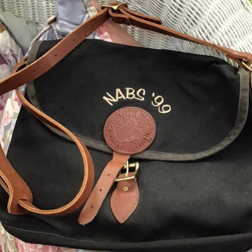 Vintage 1990's Crossbody Bag (Dated shops '99) *Duluth Pack-Duluth Minn.* Black Canvas Brown Genuine Leather