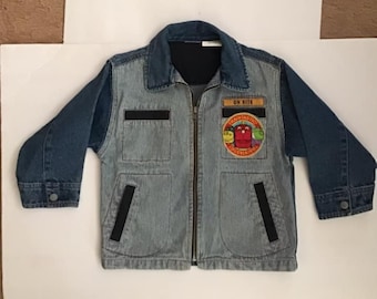 vintage 1980's 1990's Jacket Boys CHILDS TAILLE * Levi’s * Denim / Coton Veste solide et rayé Denim