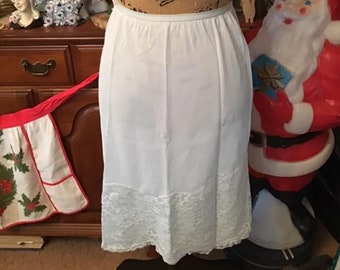 Vintage 1960's 1970's Slip Half Nylon Under Slip Light Blue *Vanity Fair* Made In USA Tagged Size Small