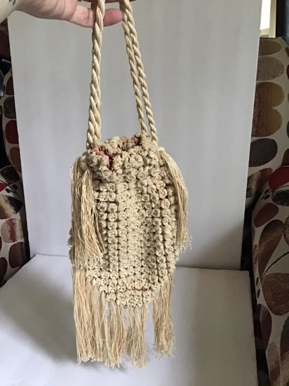 Edwardian 1920's Vintage Handbag Purse Drawstring 