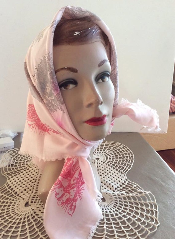 Vintage 1940s Scarf Head Scarf Wisconsin Dells So… - image 2