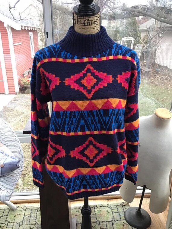 売れ筋がひ贈り物！ 1980's 1970's Vintage Sweater of Made *mobility* is Label 学習よみもの