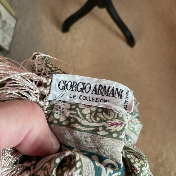 Vintage 1970's 1980's Scarf Silk Adorned With Fringe *giorgio