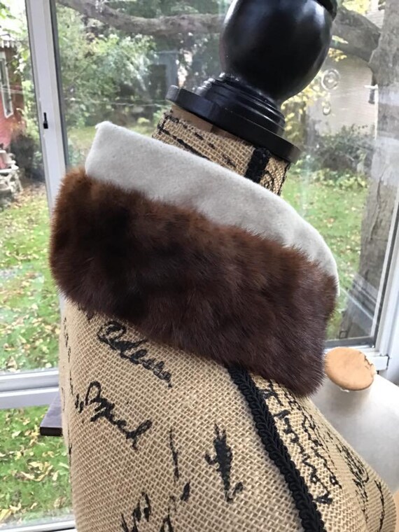 Vintage 1950s 1960s Genuine Mink Fur Collar Scarf… - image 2