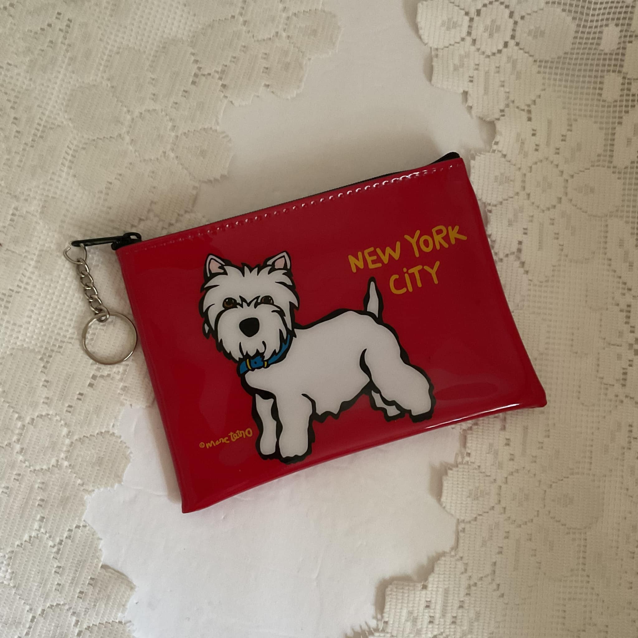 West Highland Terrier White With Lipstick Red Zippered Pouch 