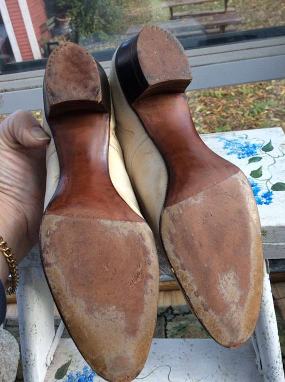 Edwardian 1910s 1920s Shoes RARE Off White Linen … - image 6