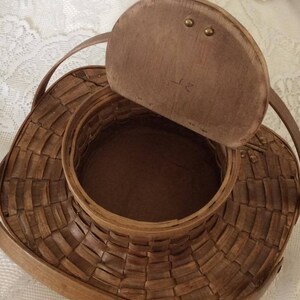 Vintage 1930s 1940s Handbag Purse Basket Sewing Knitting Crochet Wood Tote FOMERZ Made In Spain Unique Unusual image 2