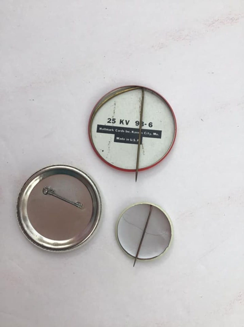 Vintage 1980/'s Pinback Buttons Group Lot Of 3 All Sold Together Jazz FestLibrary AideHunting