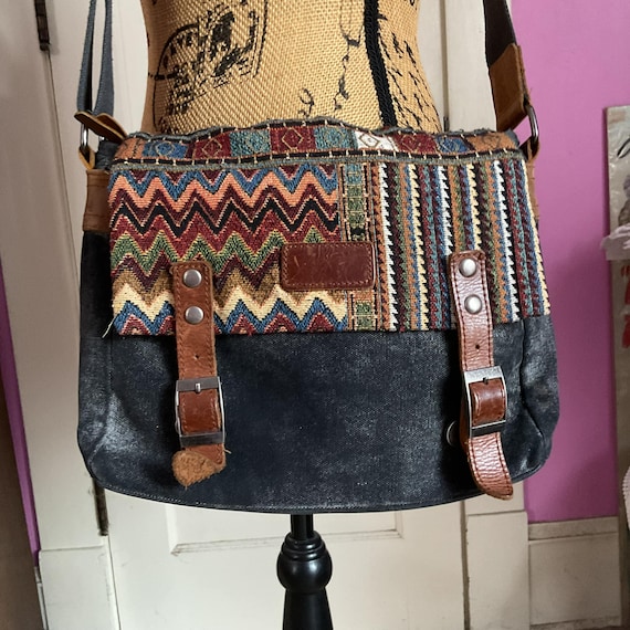 one shoulder bag patchwork Leather y2k Gothic Punk Y2K One 