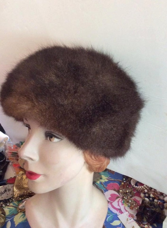 Vintage 1950s Hat Genuine Possum Fur Precious Fur… - image 4