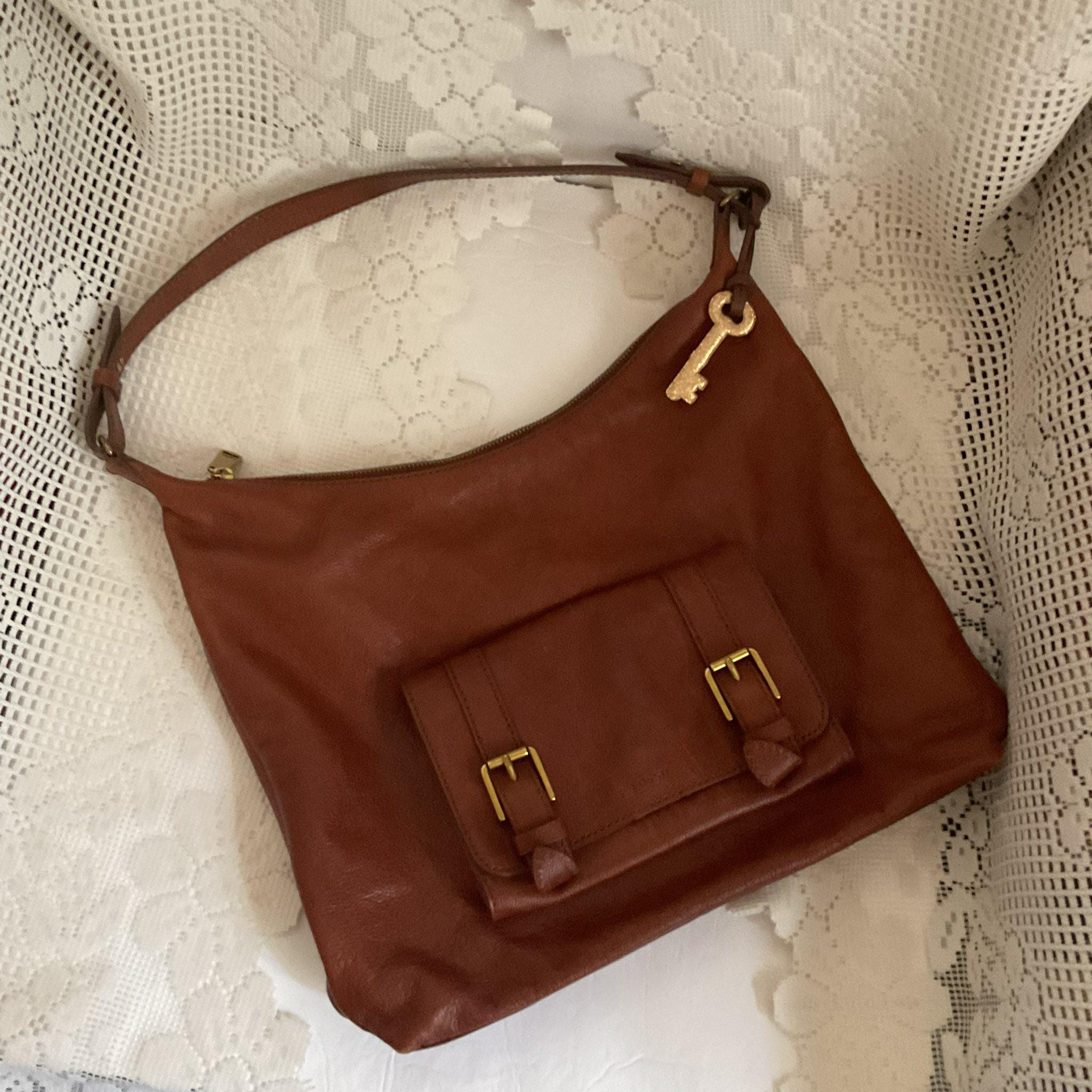 バッグ 2000s Real leather shoulder bag Vintage 1990's Y2K 2000's Shoulder Bag Purse Auburn Brown Color