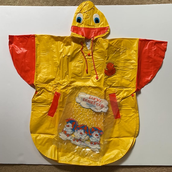 Vintage 1990's Poncho CHILDS SIZE Boys or Girls Rain Poncho