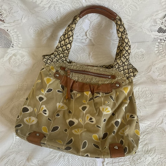 Vintage Y2K Shoulder Hand Bag Purse *fossil Original Brand* Beige