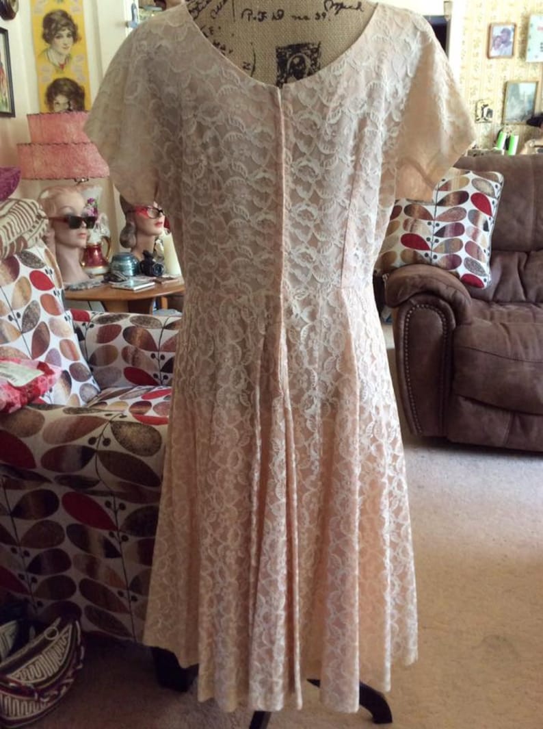 3XL 1950s Lace Overlay Dress