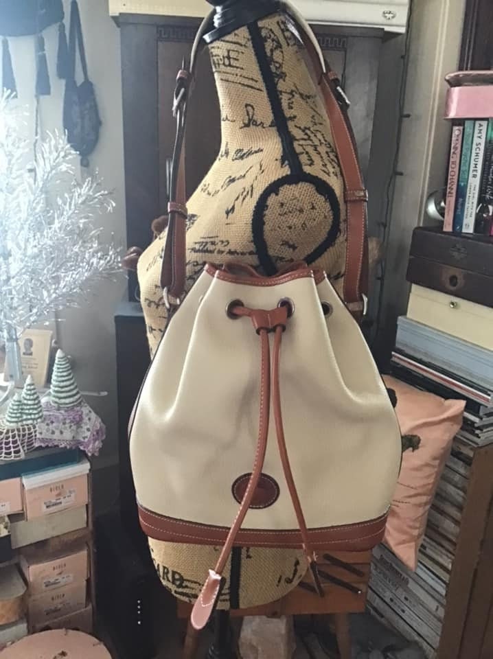 Vintage 1990's Y2K Purse Drawstring Shoulder Bucket Bag *dooney