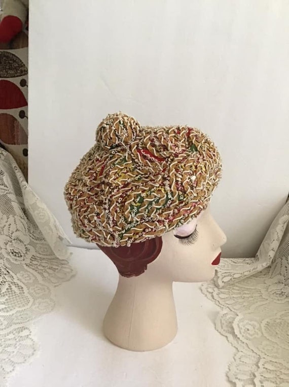 Vintage 1950's Hat Multi-Color Adorable Hat *Bosto