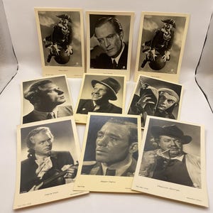Postales vintage de los años 1940 y 1950. Conjunto de 9 actores alemanes masculinos. Se venden los 9 juntos