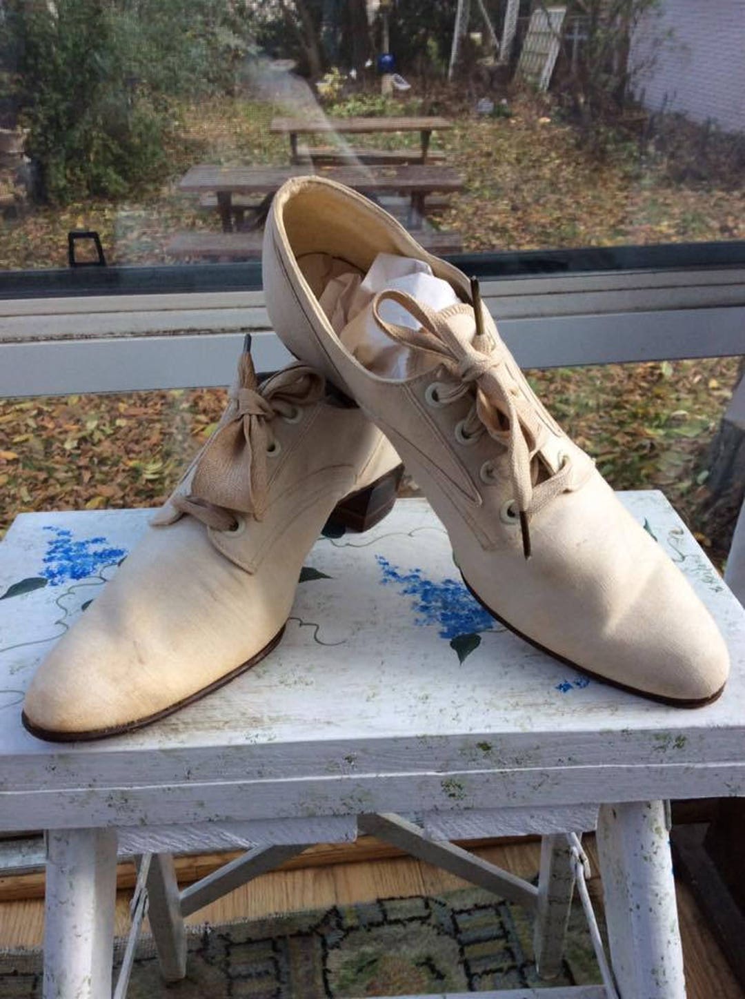 Edwardian 1910s 1920s Shoes RARE off White Linen Kidskin - Etsy