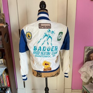 Vintage 1980's 1990's Speed Skating Jacket With 20 Patches Attached To It *Butwin* Jacket From Manitowoc, Wisconsin SOLD AS IS!!!!