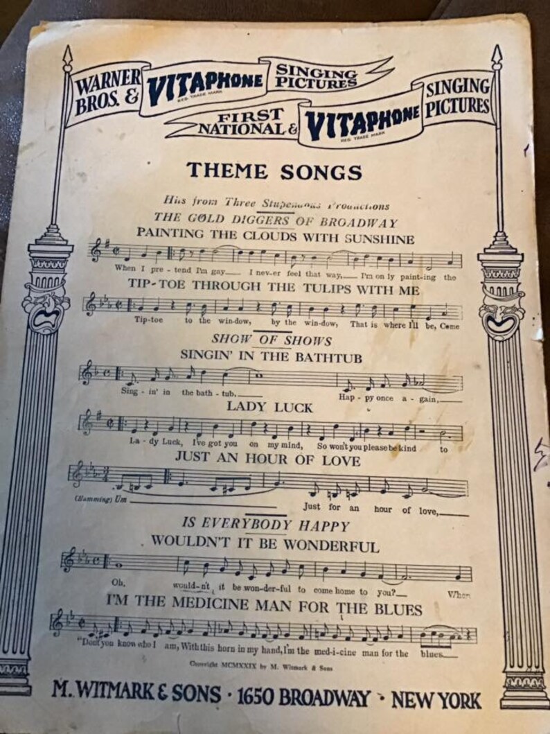 Vintage 1920's Sheet Music Dated MCMXXIX/1929 the Gold - Etsy