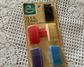 Vintage 1980's Hair Combs 20 Deadstock Never Worn Inside Original Package *Goody* Brand 5 Colors