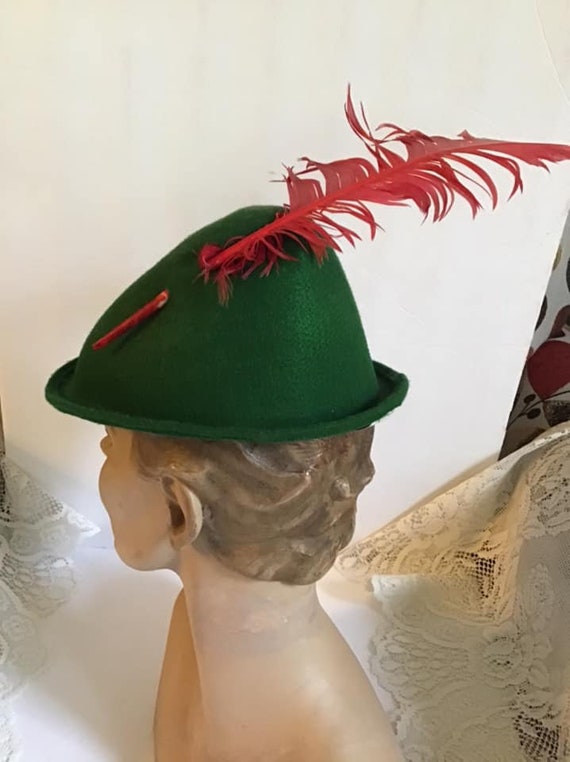 Vintage 1970's 1980's Hat Green Character Costume… - image 8