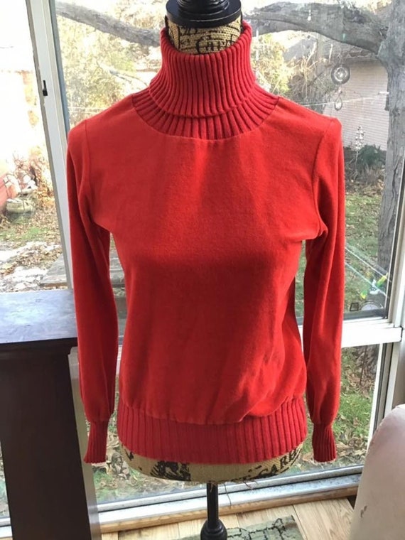 Vintage 1970's Turtleneck Sweater Pullover Top Re… - image 1